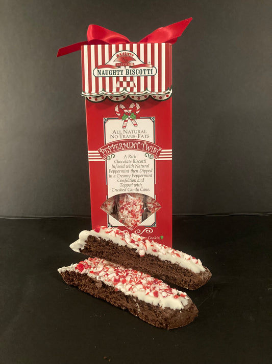 Peppermint Twist Biscotti   8oz Gift Box