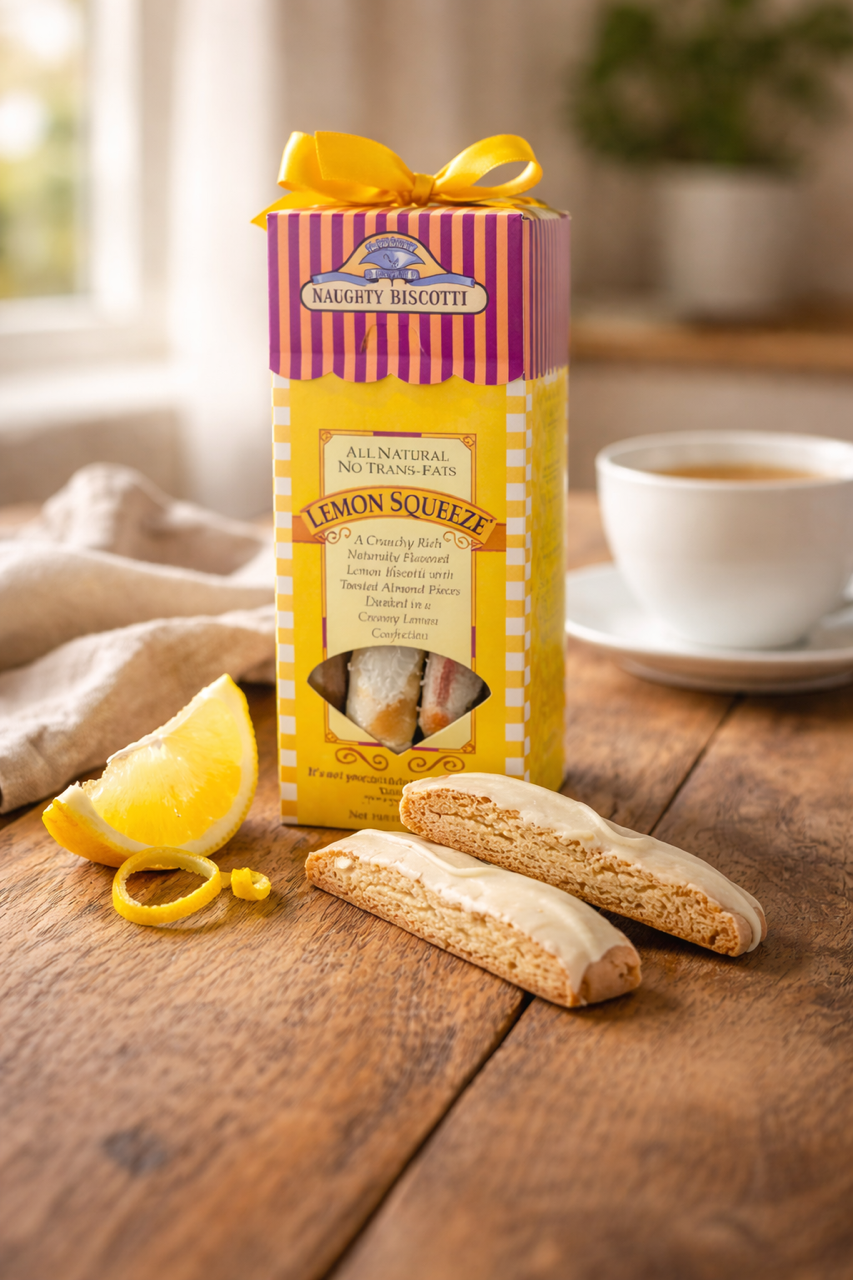 Lemon Squeeze Biscotti   8oz Gift Box