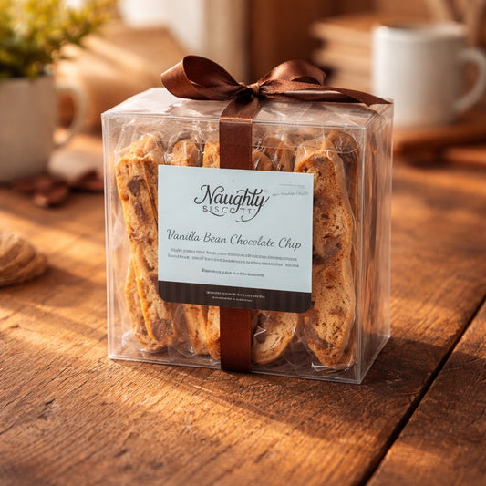 Vanilla Bean Chocolate Chip Biscotti   Two dozen Gift Box