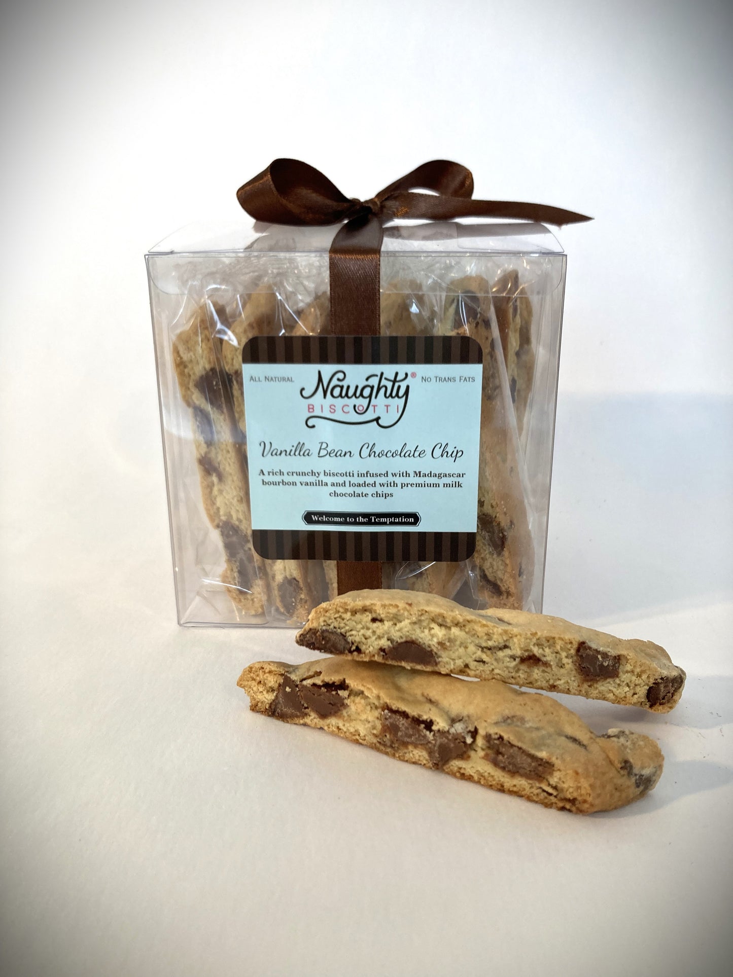 Vanilla Bean Chocolate Chip Biscotti   Two dozen Gift Box
